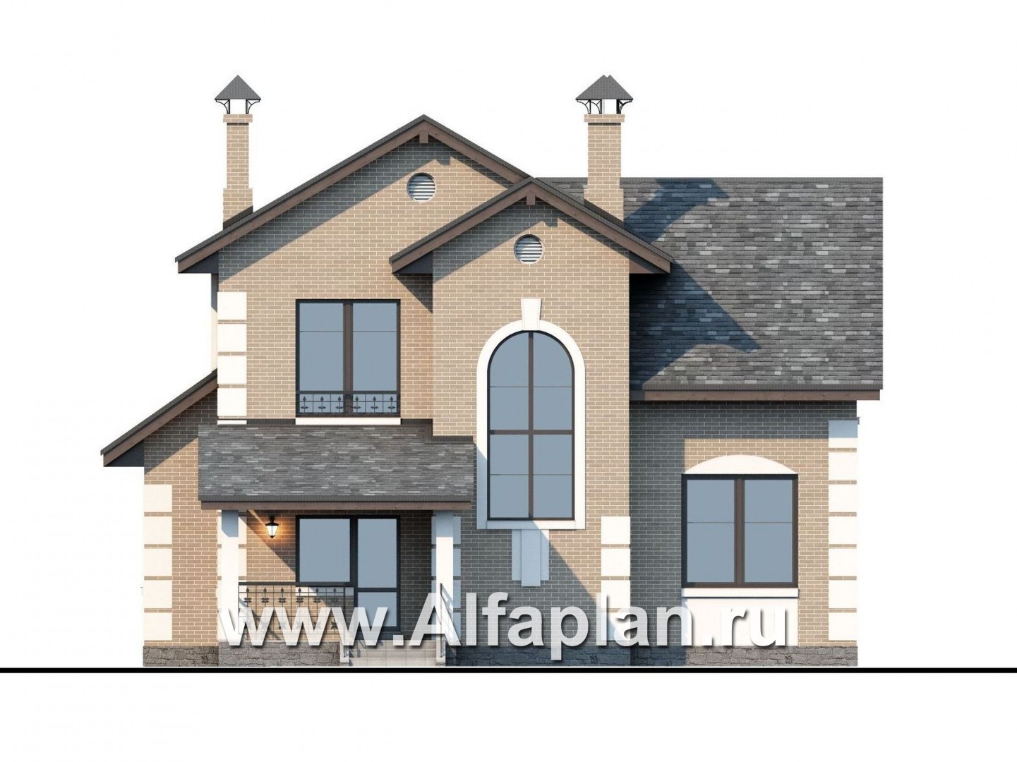 Проекты домов Альфаплан - «Verum»- компактный коттедж с удобным планом - изображение фасада №4
