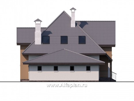 Проекты домов Альфаплан - «Гемма»  - современный мансардный дом - превью фасада №3