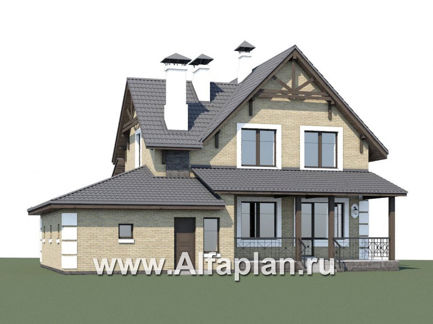 Проекты домов Альфаплан - «Приоритет» - коттедж с компактным планом и комфортной планировкой - дополнительное изображение №1