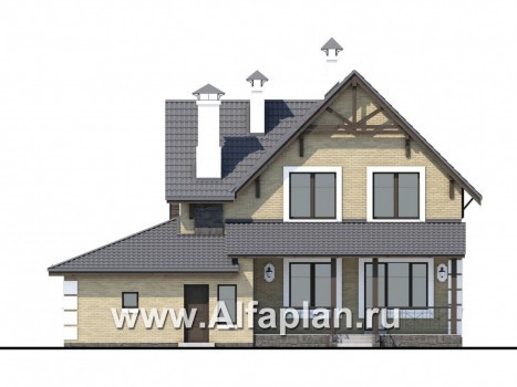 Проекты домов Альфаплан - «Приоритет» - коттедж с компактным планом и комфортной планировкой - превью фасада №4