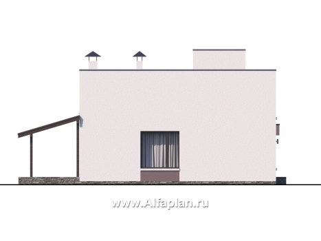 Проекты домов Альфаплан - «Арс» - дом с плоской кровлей для узкого участка - превью фасада №3