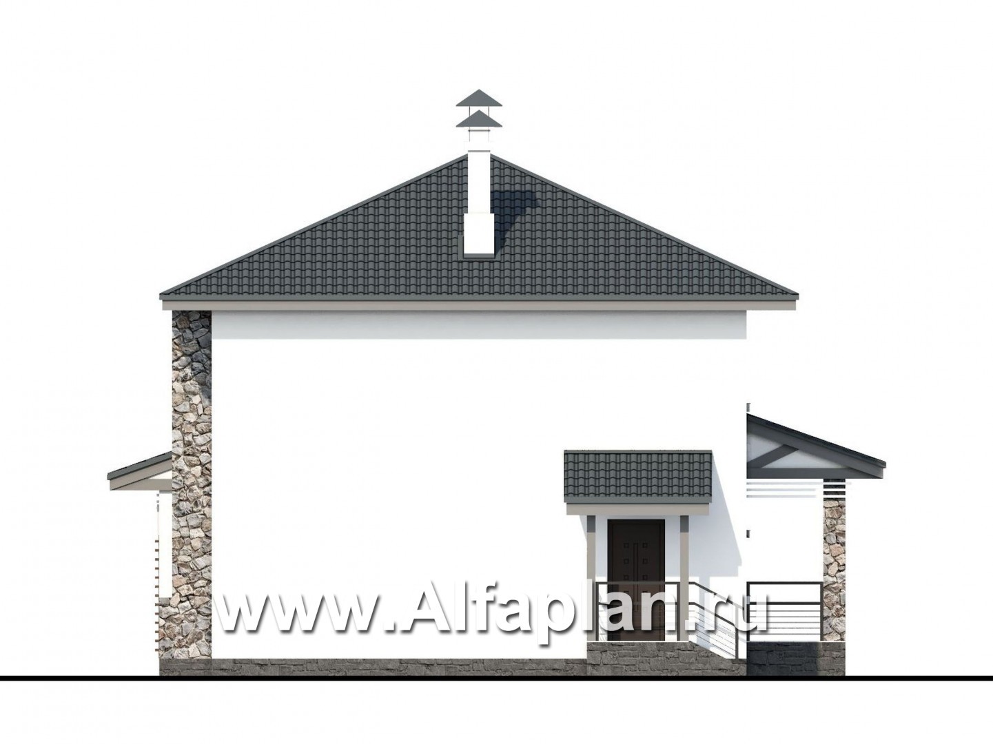 Проекты домов Альфаплан - Здание управления коттеджного поселка - изображение фасада №4