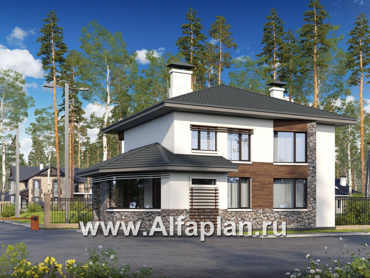 Проекты домов Альфаплан - Здание управления коттеджного поселка - основное изображение