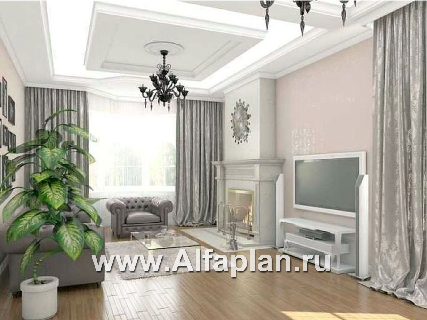 Проекты домов Альфаплан - «Ретростилиса Плюс» - удобный дом с цокольным этажом - дополнительное изображение №8