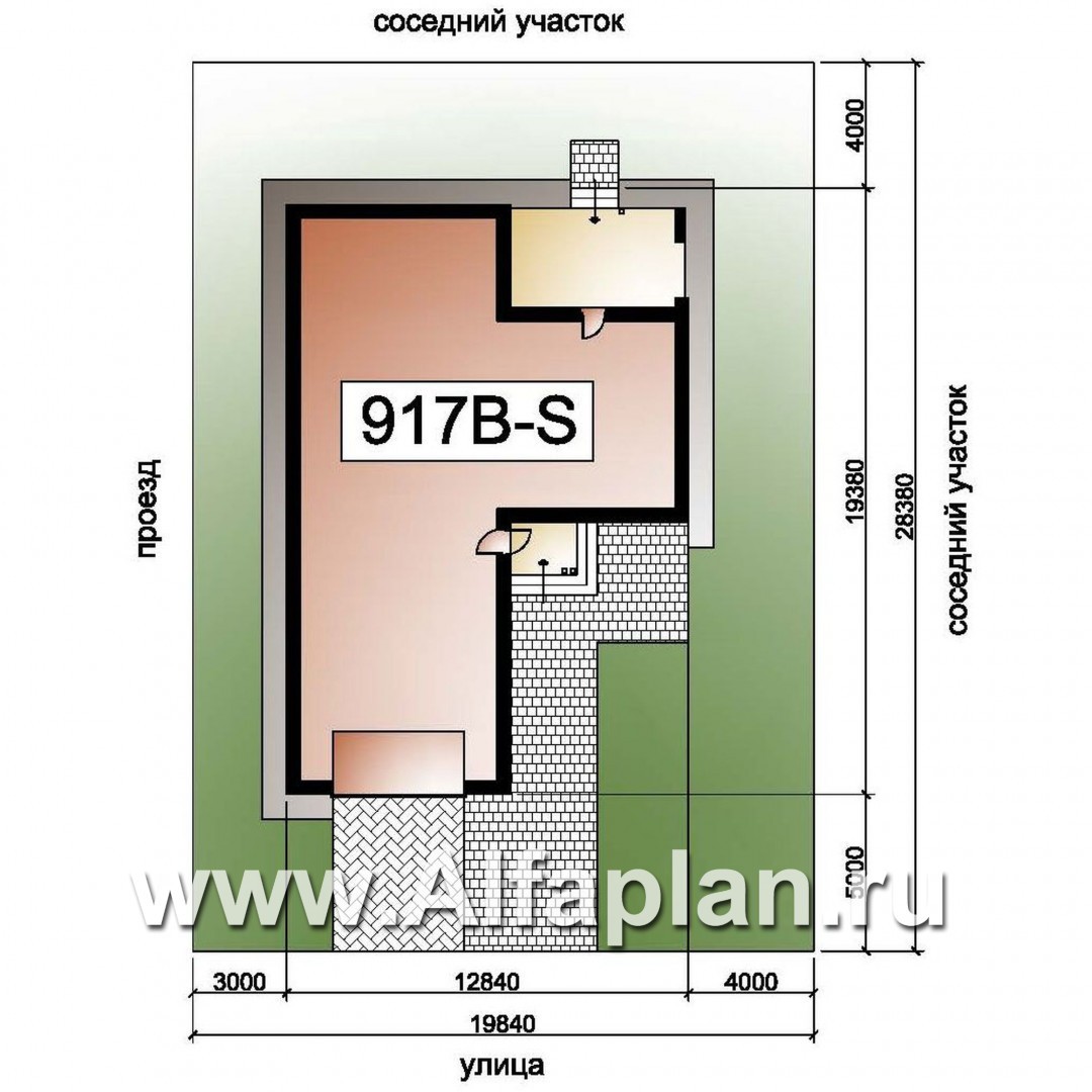 Проекты домов Альфаплан - «Калисто» - одноэтажный коттедж с гаражом на два автомобиля - дополнительное изображение №4