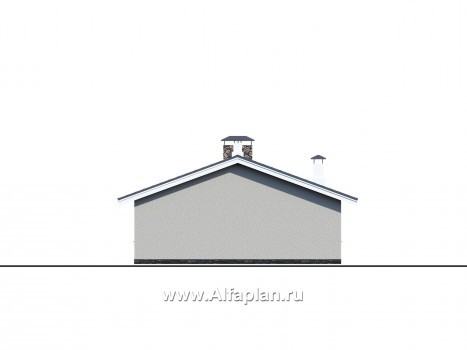 Проекты домов Альфаплан - «Мелета» - проект одноэтажного дома в скандинавском стиле с террасой - превью фасада №3