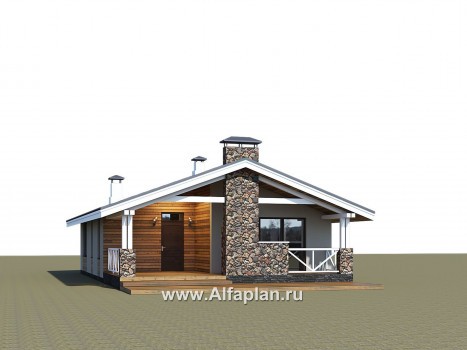Проекты домов Альфаплан - «Мелета» - проект одноэтажного дома в скандинавском стиле с террасой - превью дополнительного изображения №1