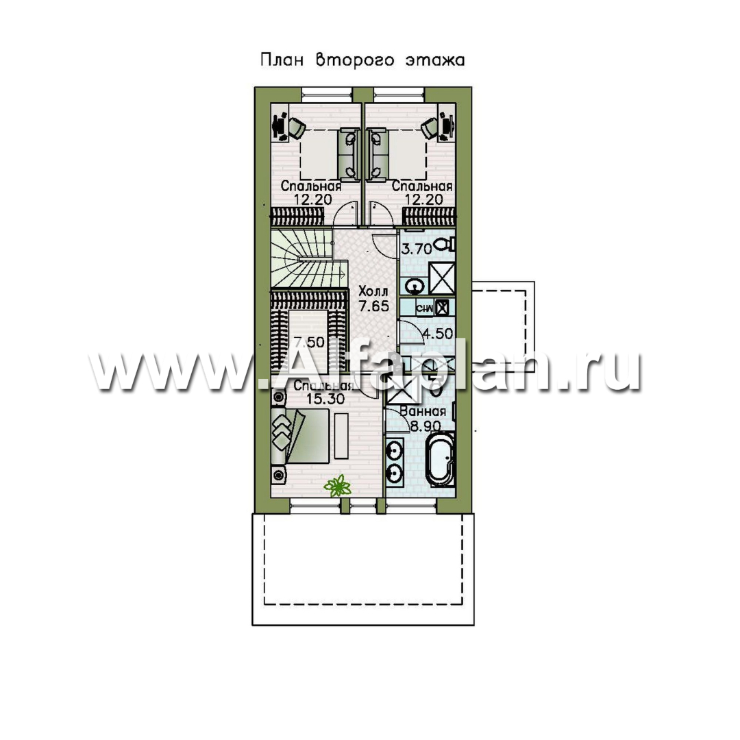 «Мой путь» - проект дома из кирпича, 2 этажа, с террасой и с 5-ю спальнями - план дома