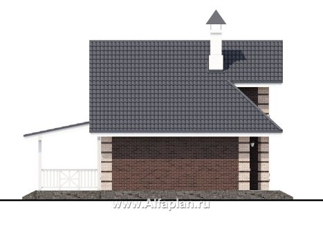 «Замечательный сосед» - проект дома с мансардой, с террасой, с удобным планом - превью фасада дома