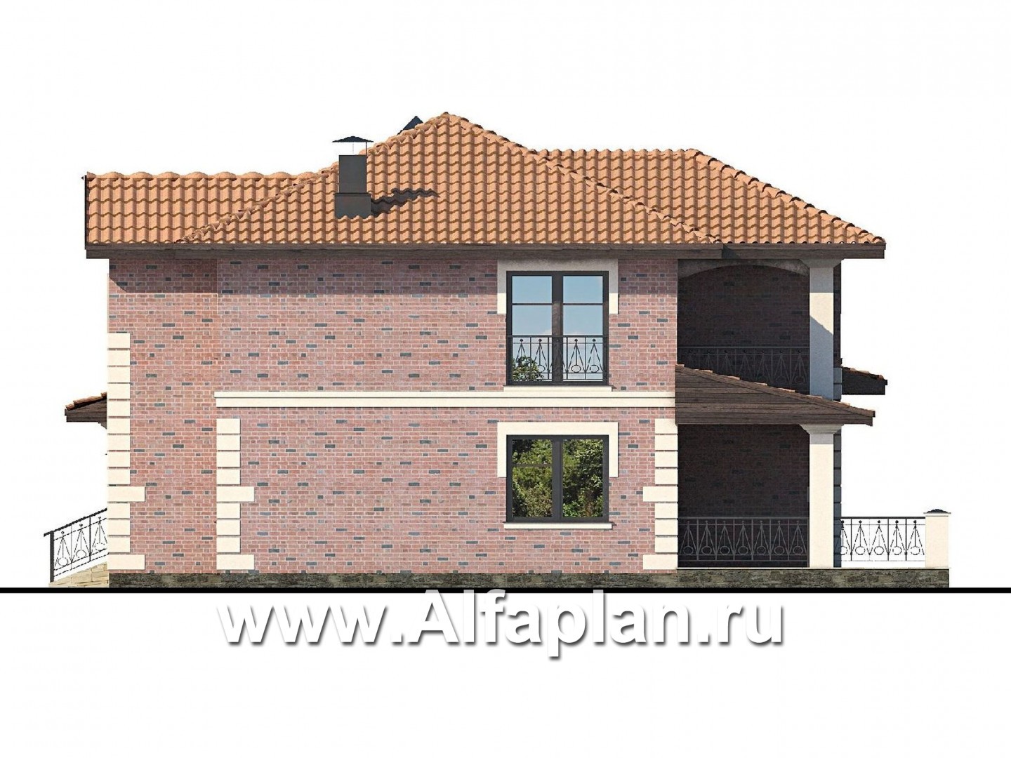 Проекты домов Альфаплан - «Фортуна» - коттедж с удобной планировкой - изображение фасада №3