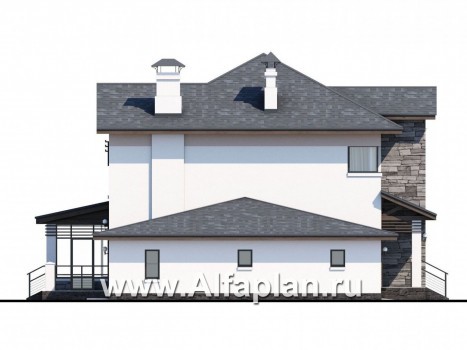 «Оазис» - проект двухэтажного дома с эркером, с гаражом - превью фасада дома
