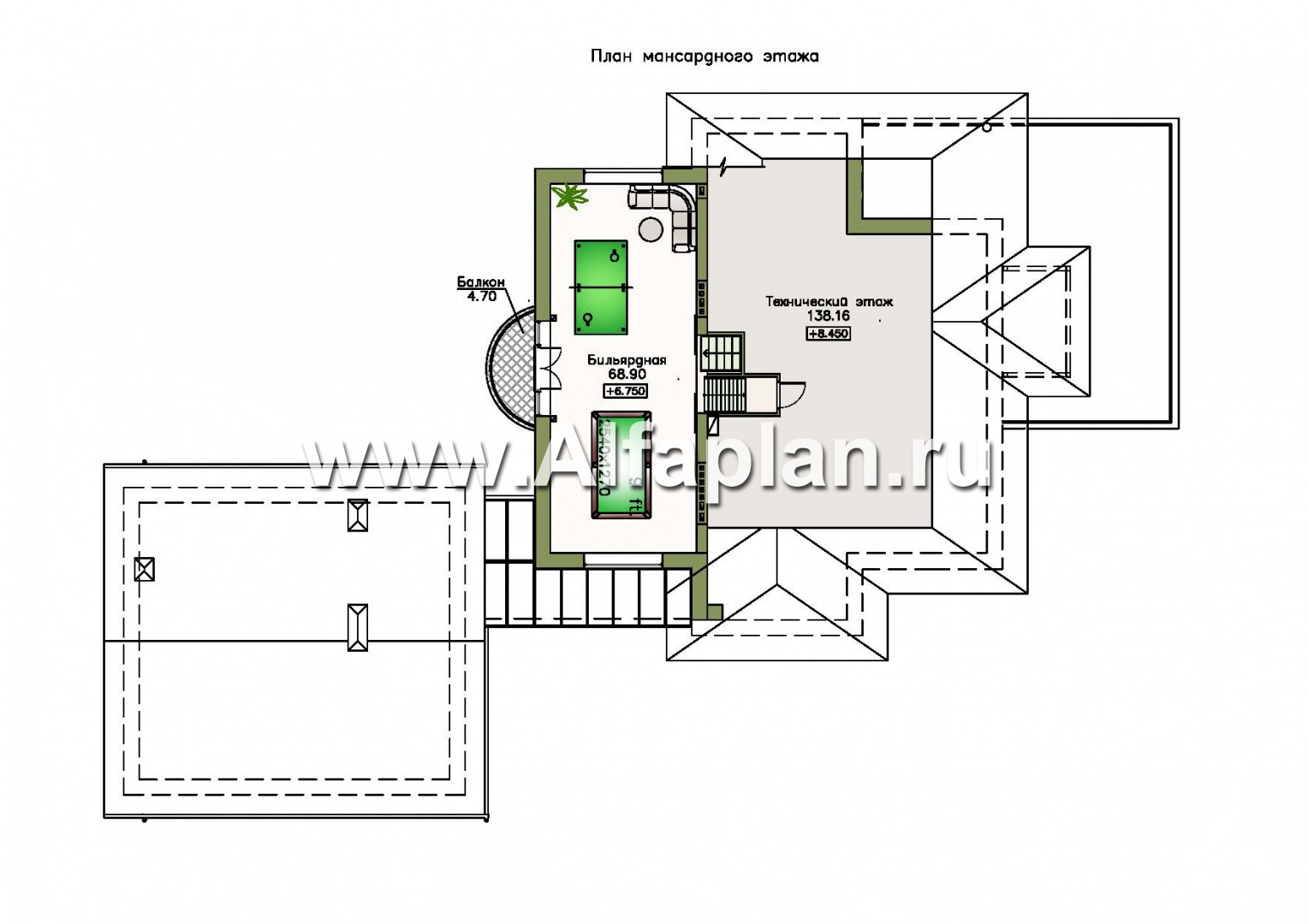 Проекты домов Альфаплан - Эксклюзивный проект виллы со вспомогательным домом и гаражом - изображение плана проекта №4