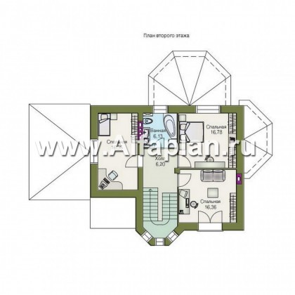 Проекты домов Альфаплан - «Лидер» - рациональный проект дома с навесом для машины - превью плана проекта №2