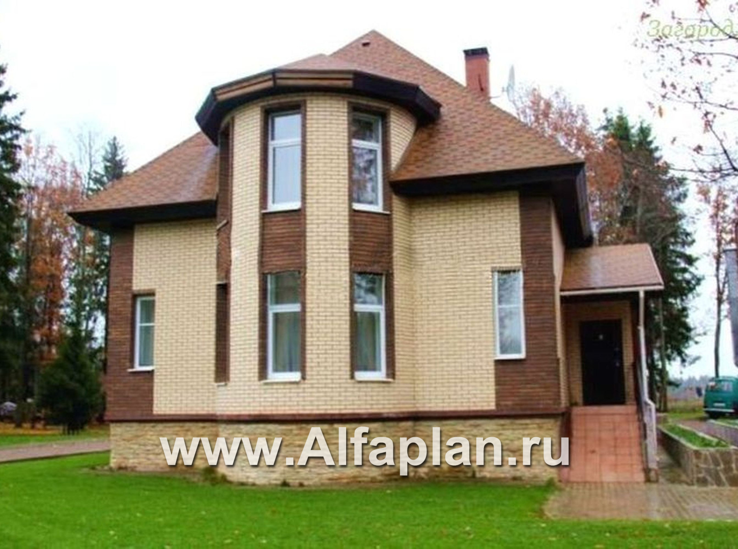 Проекты домов Альфаплан - «Петит» - проект дома с полукруглым эркером - дополнительное изображение №1