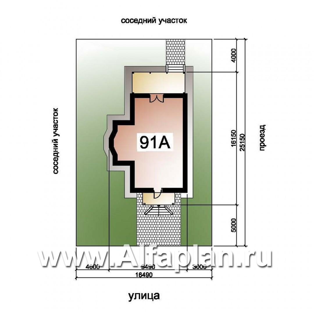 «Компакт» - проект дома с мансардой, с террасой и с двускатной кровлей - дизайн дома №4