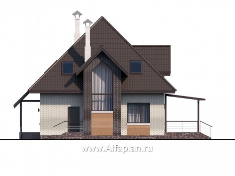 Проекты домов Альфаплан - «Арктур»  - современный мансардный дом - превью фасада №4