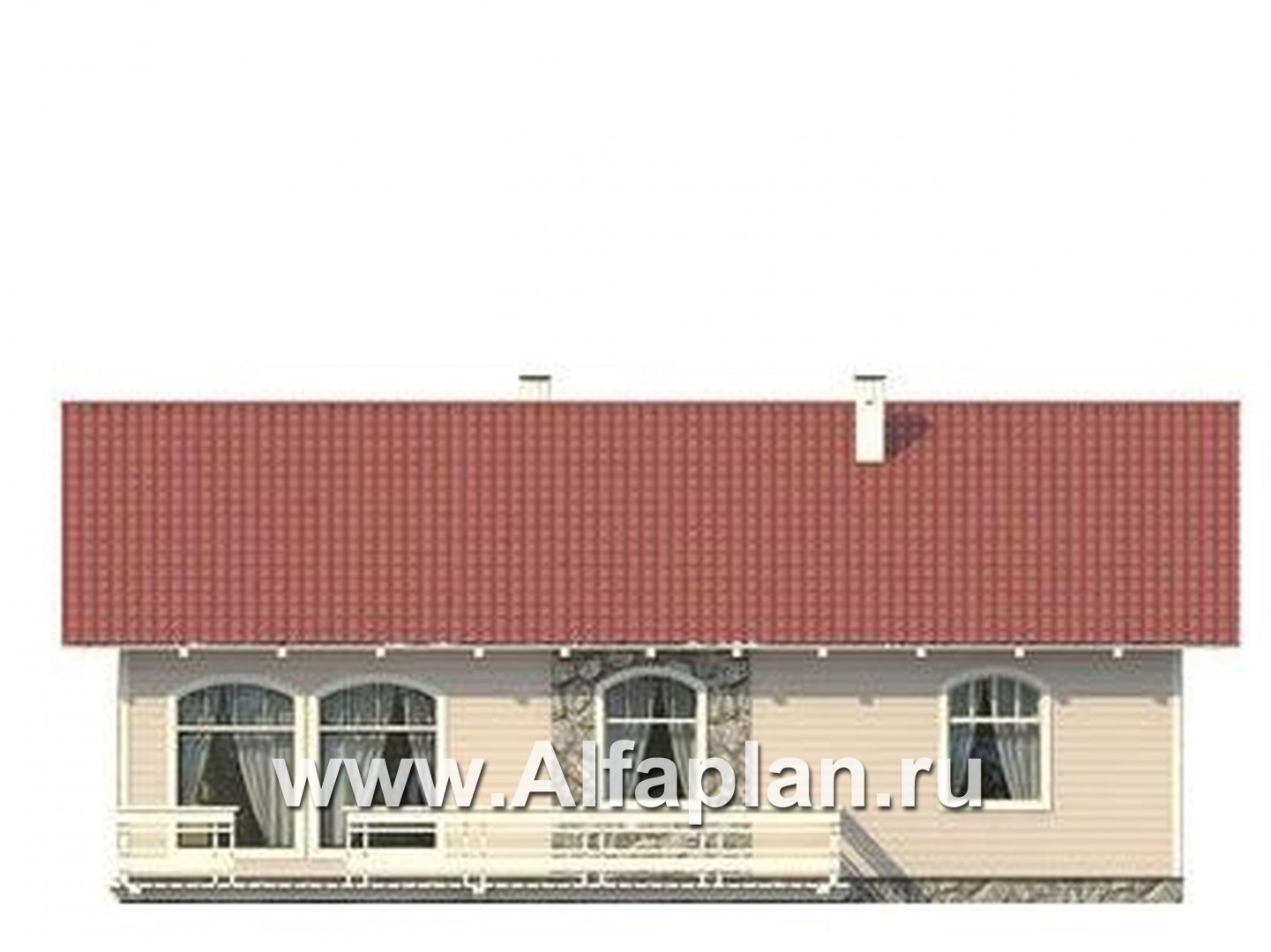 Проекты домов Альфаплан - Небольшой каркасный дом для семейного отдыха - изображение фасада №3