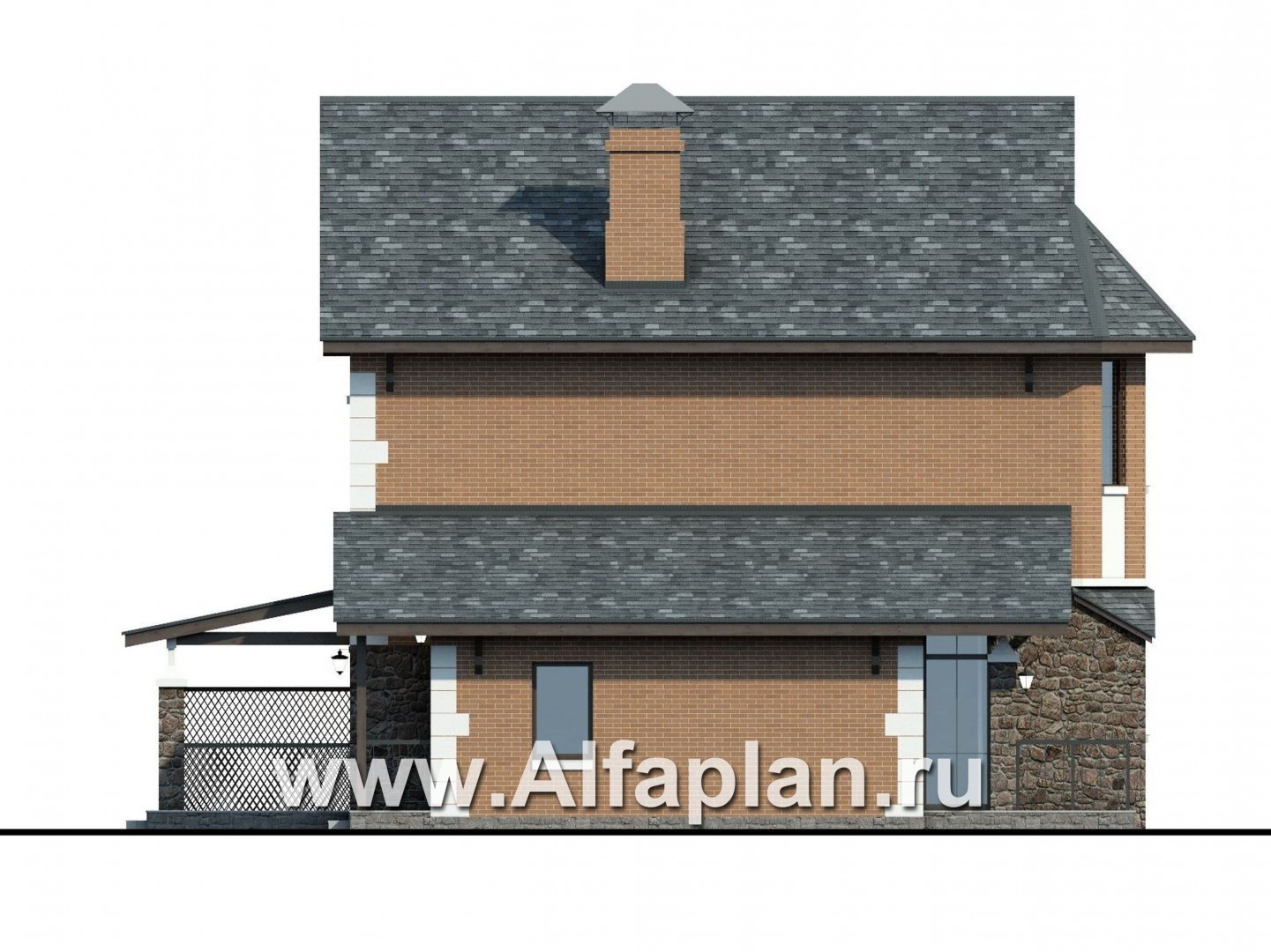 Проекты домов Альфаплан - Компактный и вместительный загородный дом - изображение фасада №3