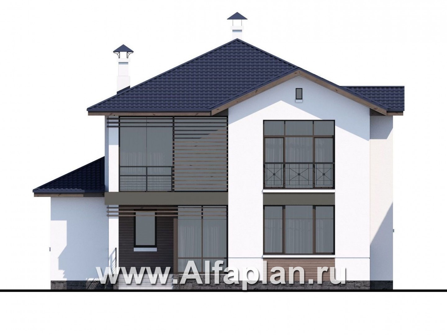 Проекты домов Альфаплан - «Выбор» - компактный дом с комфортной планировкой - изображение фасада №1