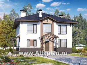Проекты домов Альфаплан - «Четыре сезона» - современный дом с эффектной планировкой - превью основного изображения