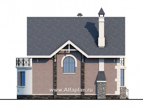 Проекты домов Альфаплан - «Стелла» - компактный дом с гаражом для маленького участка - превью фасада №3