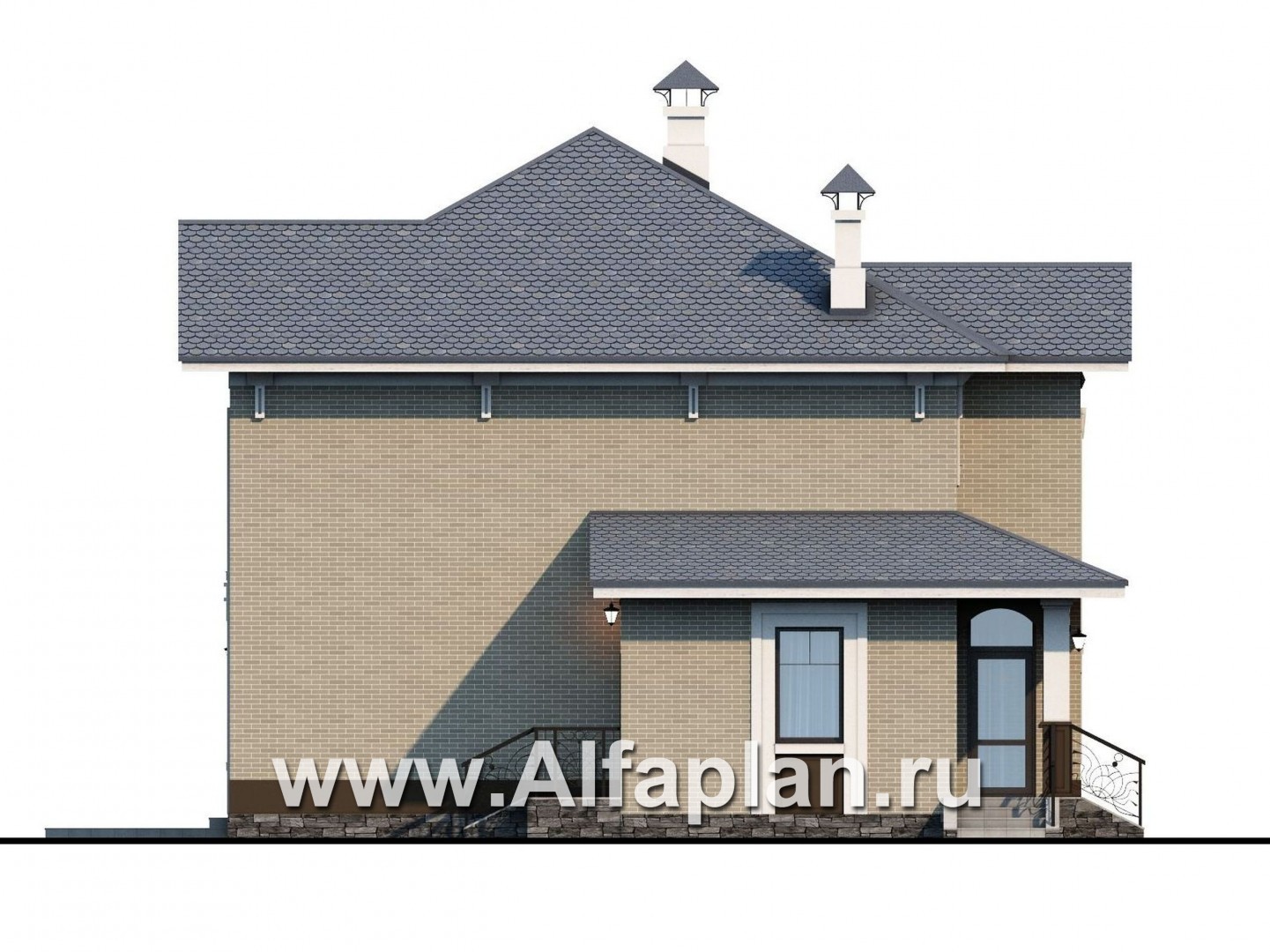 Проекты домов Альфаплан - «Зазеркалье»- проект элегантного компактного коттеджа - изображение фасада №3