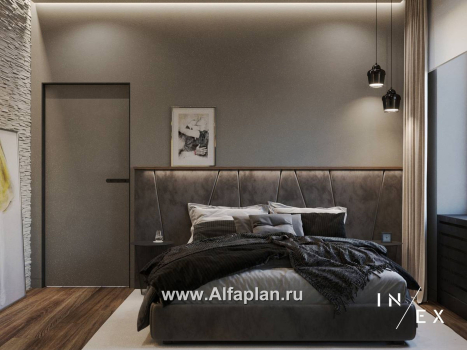 Проекты домов Альфаплан - «Виньон» - проект одноэтажного дома с большой террасой - превью дополнительного изображения №8