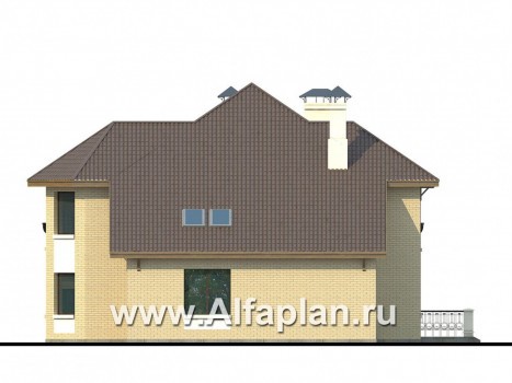 Проекты домов Альфаплан - «Последний герой» - особняк с двусветной гостиной - превью фасада №2