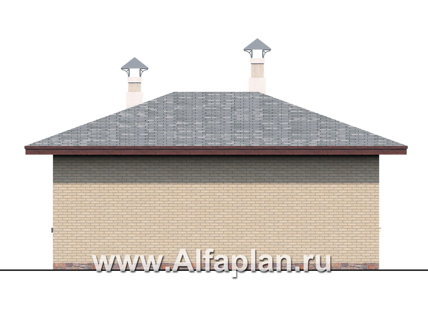Проекты домов Альфаплан - Гостевой дом с баней и уютной террасой - изображение фасада №4